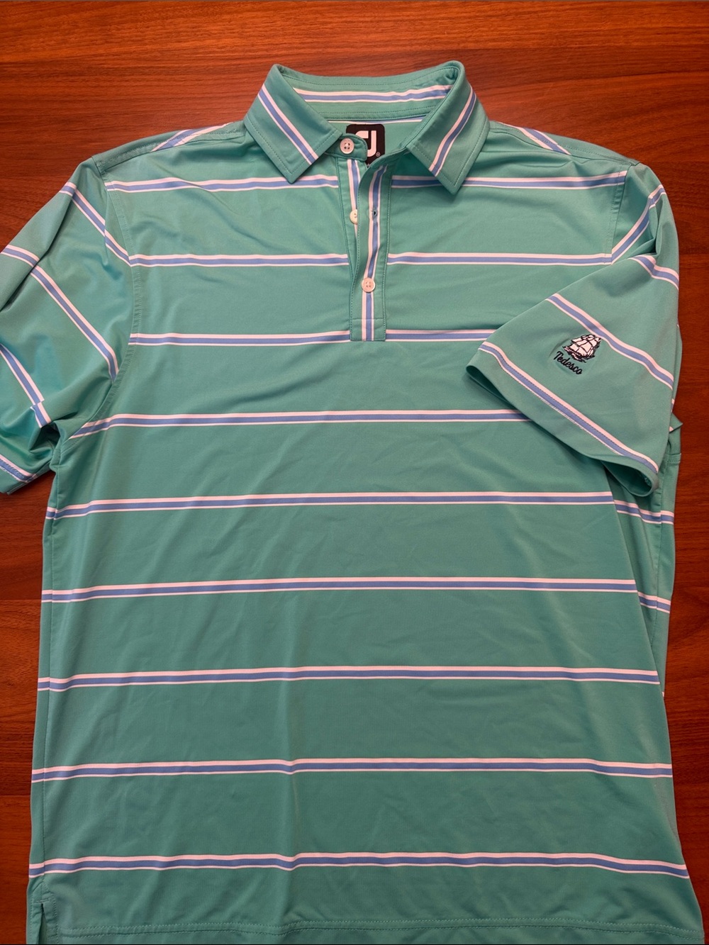 FootJoy Seafoam Polo with White & Lavender Stripes